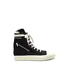 RICK OWENS DRKSHDW SCARPE IN DENIM CARGO SNEAKS BLACK/MILK/MILK