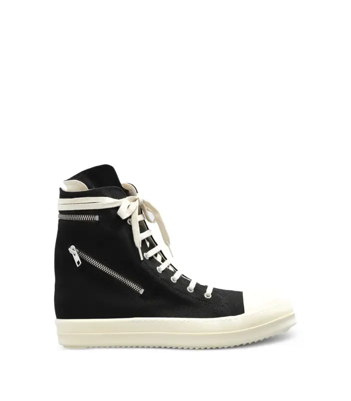 SCARPE IN DENIM CARGO SNEAKS BLACK/MILK/MILK
