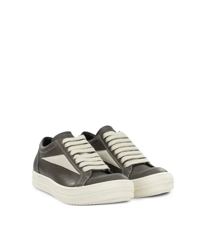 SCARPE IN PELLE VINTAGE SNEAKS WASHED BLACK/MILK/MILK