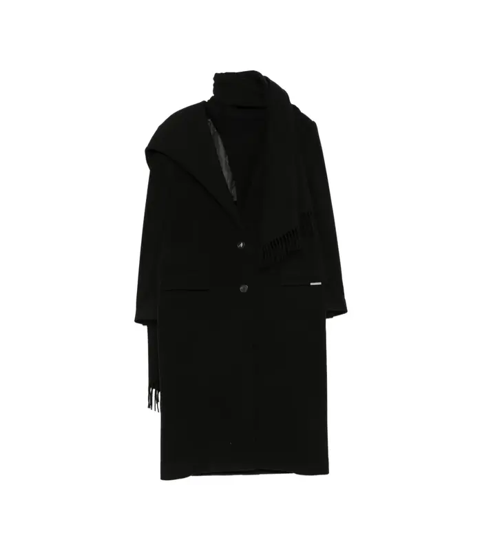 Long coat Wool cloth Black