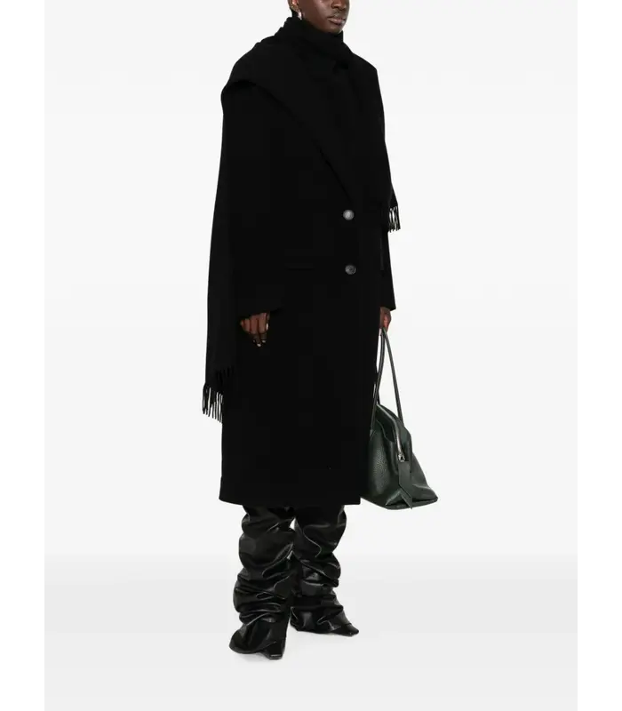 Long coat Wool cloth Black