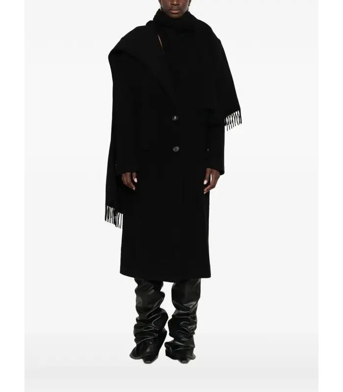 Long coat Wool cloth Black