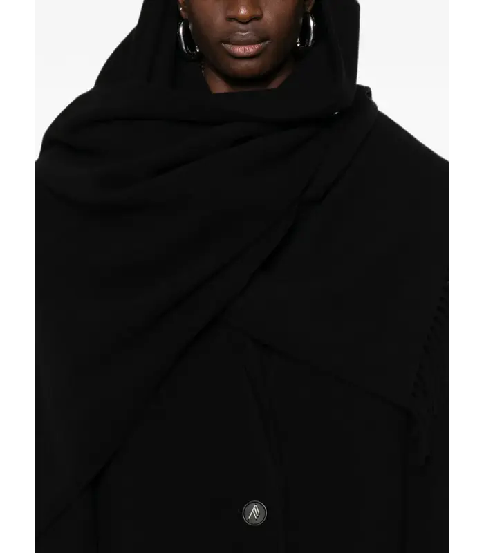 Long coat Wool cloth Black