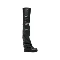 Robin OTK thigh high flat Pelle sintetica Black