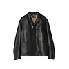 LEMAIRE LEATHER SINGLE BREASTED JACKET BLACK