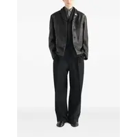 LEATHER SINGLE BREASTED JACKET BLACK