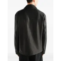 LEATHER SINGLE BREASTED JACKET BLACK
