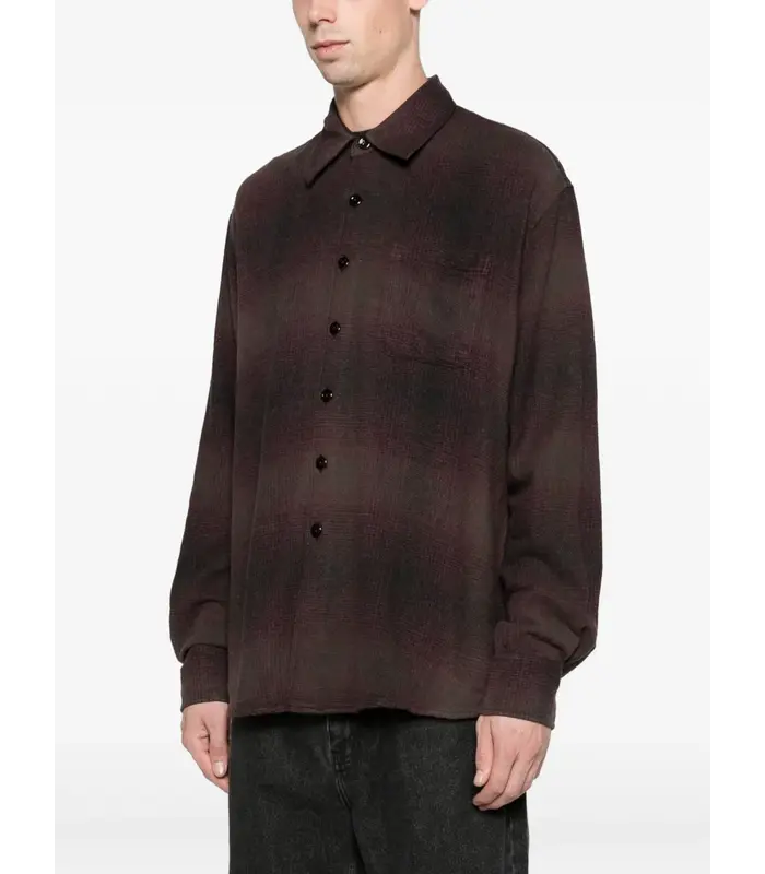 ABOVE SHIRT CORDIAL DUSK CHECK GRAIN WEAVE