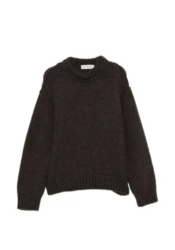 OUR LEGACY mock roundneck brown bear mega alpaca wool