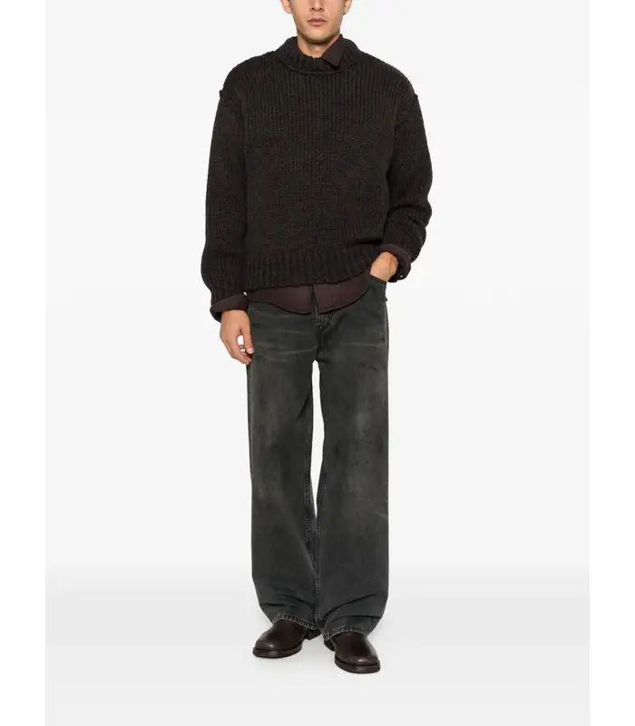 MOCK ROUNDNECK BROWN BEAR MEGA ALPACA WOOL