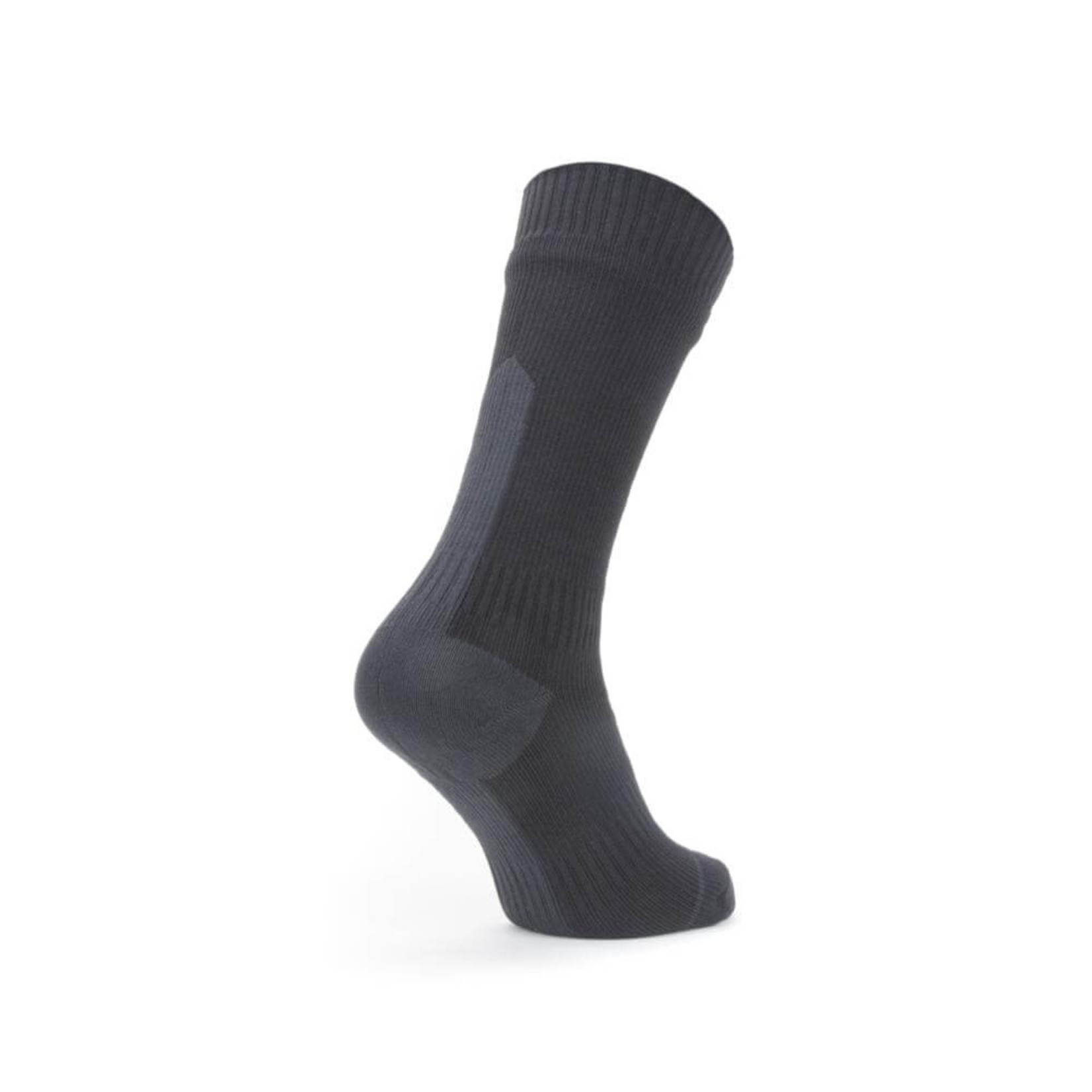 SealSkinz Waterproof All Weather Mid Length Hydrostop Socks - 5 inch, Black/Gray, Medium