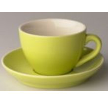 Kop en schotel cappuccino Groen Palmer Colors 18cl set 6 stuks