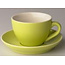 Palmer Imperial Quality Kop en schotel cappuccino Groen Palmer Colors 18cl set 6 stuks
