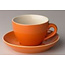 Palmer Imperial Quality Kop en schotel cappuccino oranje Palmer Colors 18cl set 6 stuks