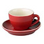 Palmer Imperial Quality Kop en schotel cappuccino rood Palmer Colors 18cl set 6 stuks