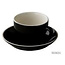 Palmer Imperial Quality Kop en schotel cappuccino zwart Palmer Colors 18cl set 6 stuks