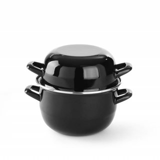 Mosselpan met deksel zwart 2,3L H625002