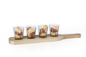 Houten plank met 4 borrelglaasjes Cosy & Trendy 1796250