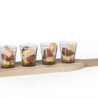 Houten plank met 4 borrelglaasjes Cosy & Trendy 1796250