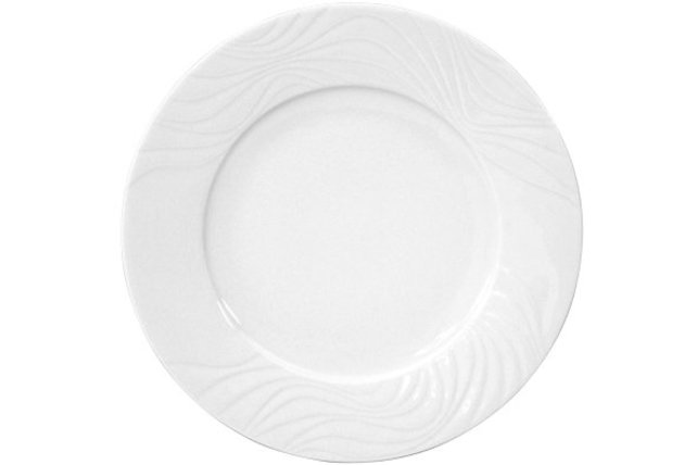 Bord wit 28cm reliëf Waves Spal Porselanas 9222173 Bord wit 28cm reliëf Waves Spal Porselanas 9222173