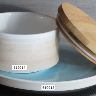 Schaal opstaande rand Spring beige/blauw 12cm 619914