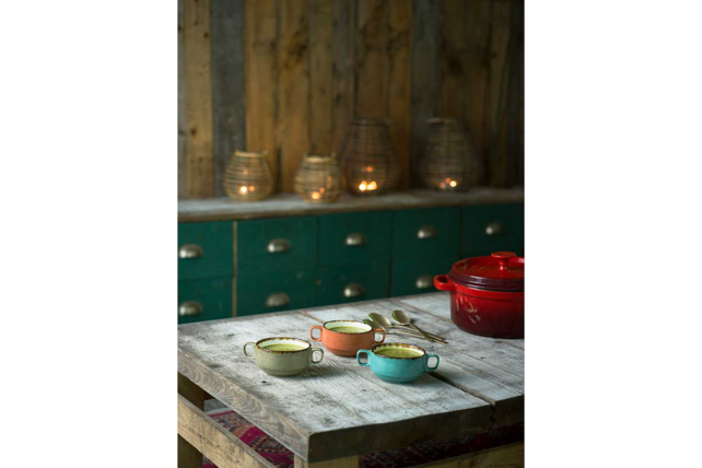 Cosy & Trendy Brisbane soepkom (Blauw, Grijs, Oranje) D10XH5,3CM 2 grepen - 1480310