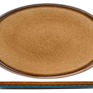 Cosy & Trendy Quintana amber Plat Bord Ovaal 35,5X23,5CM - 5950036