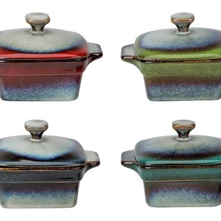 Cosy & Trendy Jamiro Mix Ovenpotje 11x11xH5,3CM 4 Ass Vierkant met deksel  8240110