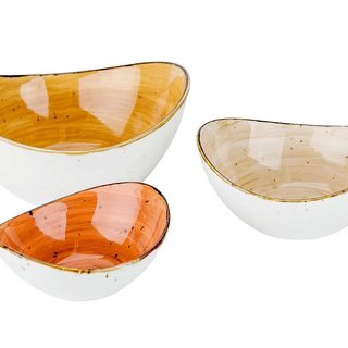 Cosy & Trendy Brisbane Kommetjes set 3 ass Oranje - Beige - Bruin (D20XH9.2CM - D15.9XH7.5CM - D13XH5.7CM) 1480303