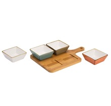 Cosy & Trendy Brisbane Aperoset 5 delig 29,5X20XH4.5CM BAMBOE BASIS -SCHAALTJE 9X9XH4CM 1480104