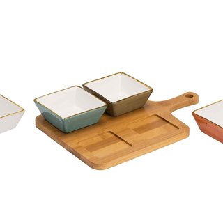 Cosy & Trendy Brisbane Aperoset 5 delig 29,5X20XH4.5CM BAMBOE BASIS -SCHAALTJE 9X9XH4CM 1480104