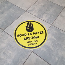 Social Distance Vloersticker Houd Afstand 28cm