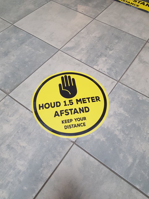 Social Distance Vloersticker Houd Afstand 28cm