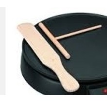 Houten Pannekoekbeslagverdeler rond en spatel 615901