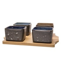 Cosy & Trendy Bolivia Aperoset 5 delig 4 X 8.5X8.5XH5.6 Met Bamboe basis 25.3X22CM 8747086