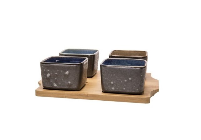 Cosy & Trendy Bolivia Aperoset 5 delig 4 X 8.5X8.5XH5.6 Met Bamboe basis 25.3X22CM 8747086 Cosy & Trendy Bolivia Aperoset 5 delig 4 X 8.5X8.5XH5.6 Met Bamboe basis 25.3X22CM 8747086