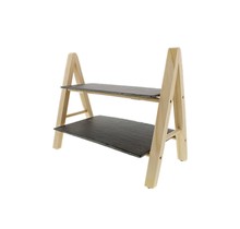 Cosy & Trendy EtagÃ¨re 2 lagen leisteen â€“ Dennenhout staander 32X27X18CM 1988059