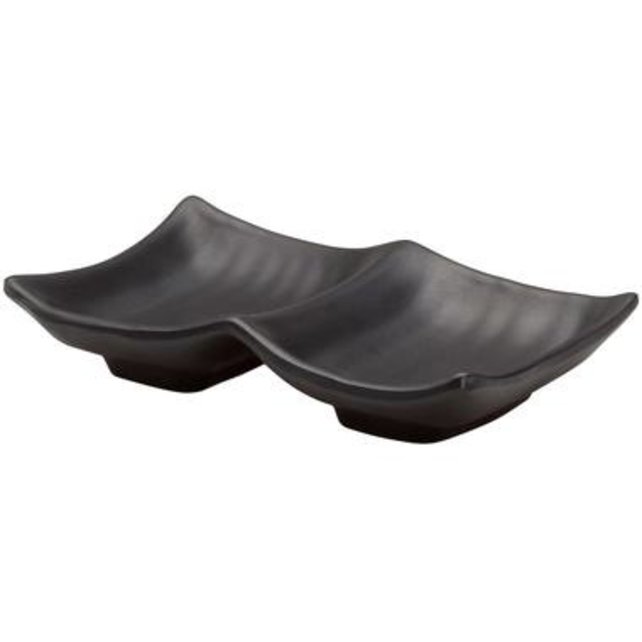 Palmer Oriental Schaal 2 vaks 13.5 x 8.5 cm Melamine Zwart 529331