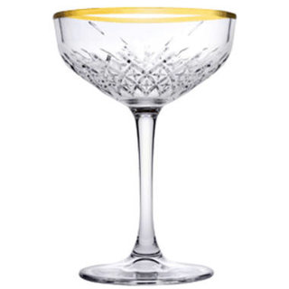 Pasabahce Timeless Champagnecoupe 27 cl Transparant Goud 4 stuks 532478