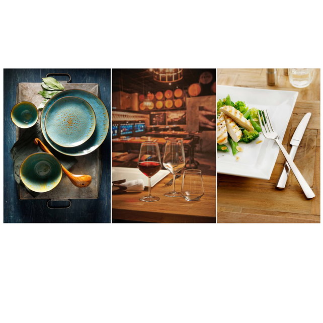 Serviesset Combi Palmer Lotus Amefa Moderno & Pasabahce Allegra 60 delig (6 personen)