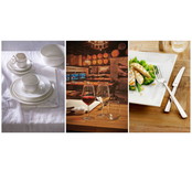 Serviesset Combi Maastricht porselein Lux Amefa Moderno & Pasabahce Allegra 60 delig (6 personen)