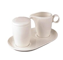 Maastricht Porselein Lux Melk en Suiker set 3 delig Offwhite 517332+517321+517316