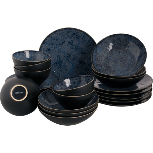 Serviesset Palmer Lester 24 delig (6 personen) Blauw Stoneware Serviesset Palmer Lester 24 delig (6 personen) Blauw Stoneware