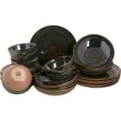 Serviesset Palmer Wisteria 24 delig (6 personen) Groen Beige Stoneware