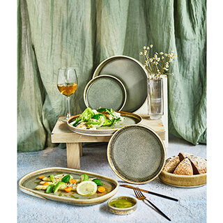 Serviesset Cosy & Trendy Melia 24 delig (6 personen) Grijs groen