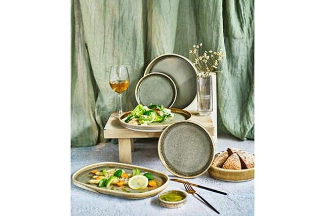 Serviesset Cosy & Trendy Melia 24 delig (6 personen) Grijs groen