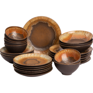 Serviesset Palmer Cecil 24 delig (6 personen) Bruin Stoneware