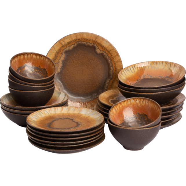 Serviesset Palmer Cecil 24 delig (6 personen) Bruin Stoneware Serviesset Palmer Cecil 24 delig (6 personen) Bruin Stoneware