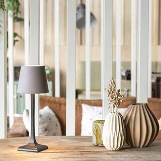 Tafellamp Securit Milano grijs-zwart LPMIBLTP