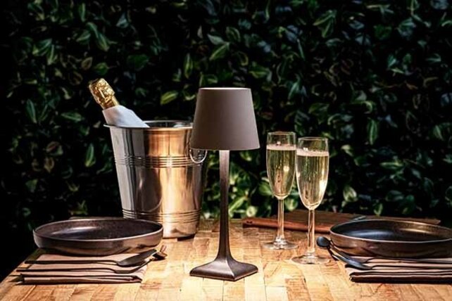 Tafellamp Securit Milano grijs-zwart LPMIBLTP